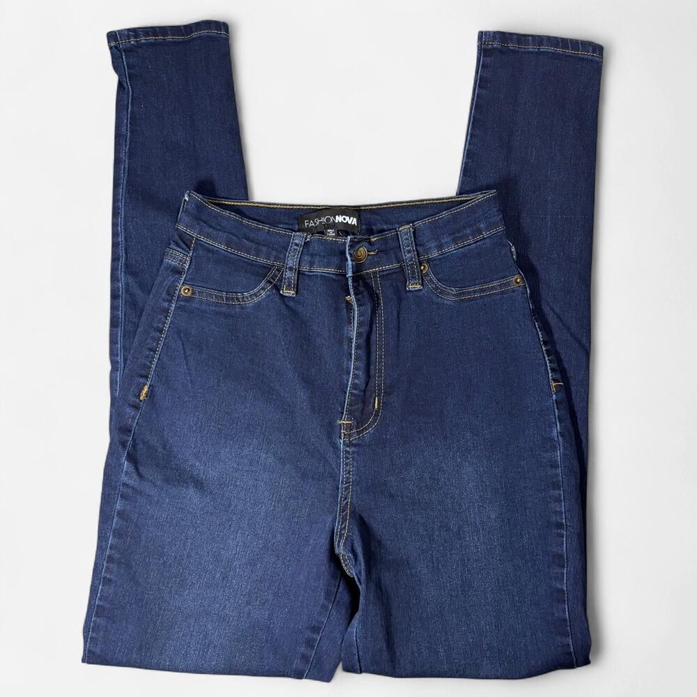 Fashion-nova Women's Navy and Blue Jeans